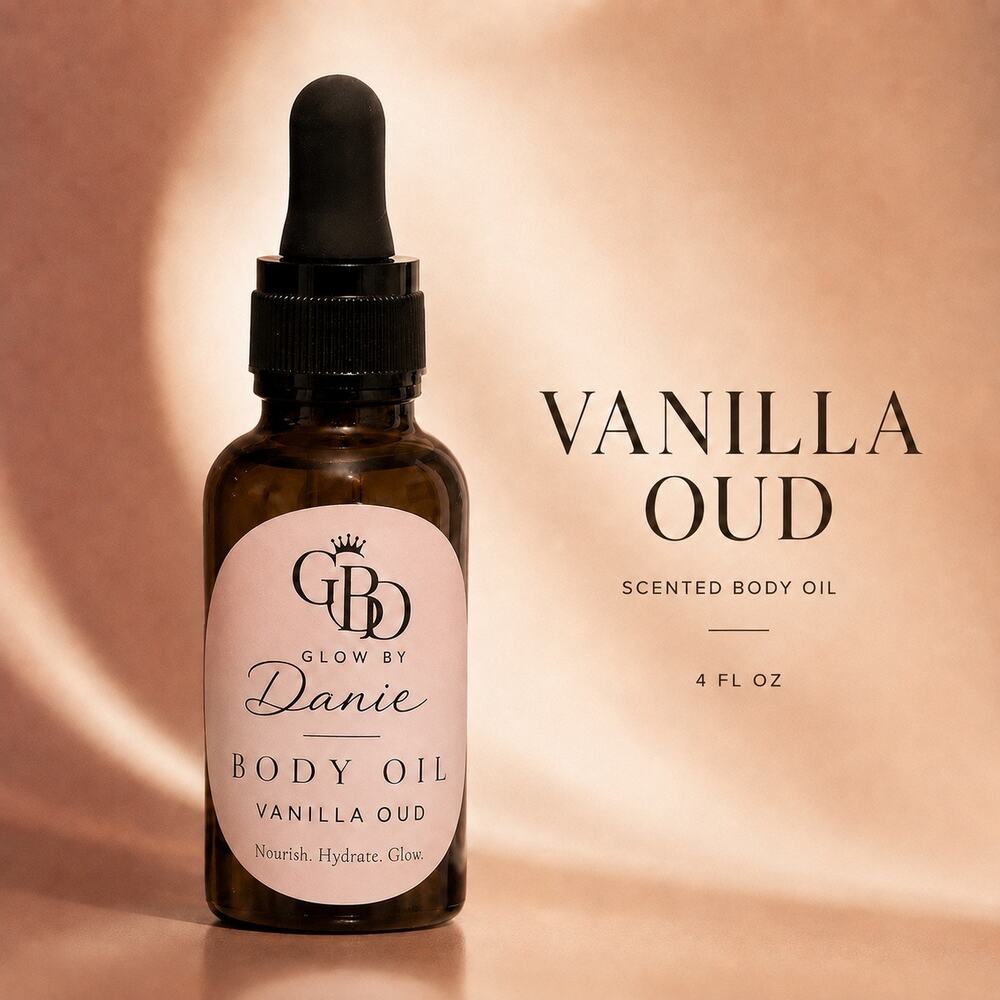 Glow By Danie Vanilla Oud Natural Scented Body Oil – 1 FL OZ